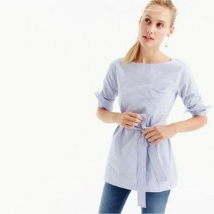 J. Crew Boatneck Tunic Blue and White Stripes